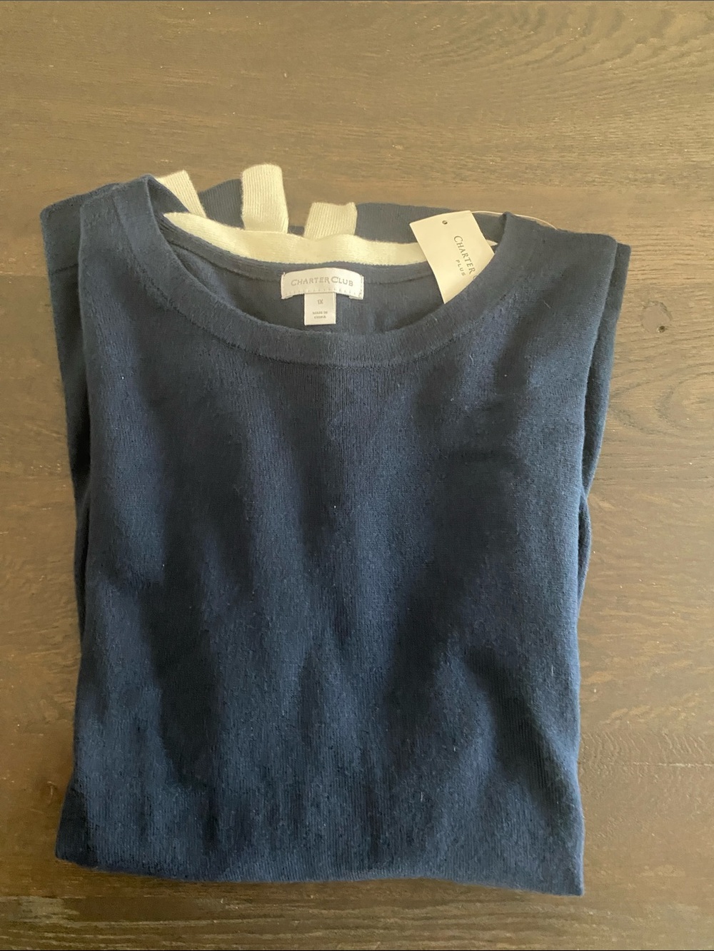 Charter Club Dark Navy Tunic Sweater